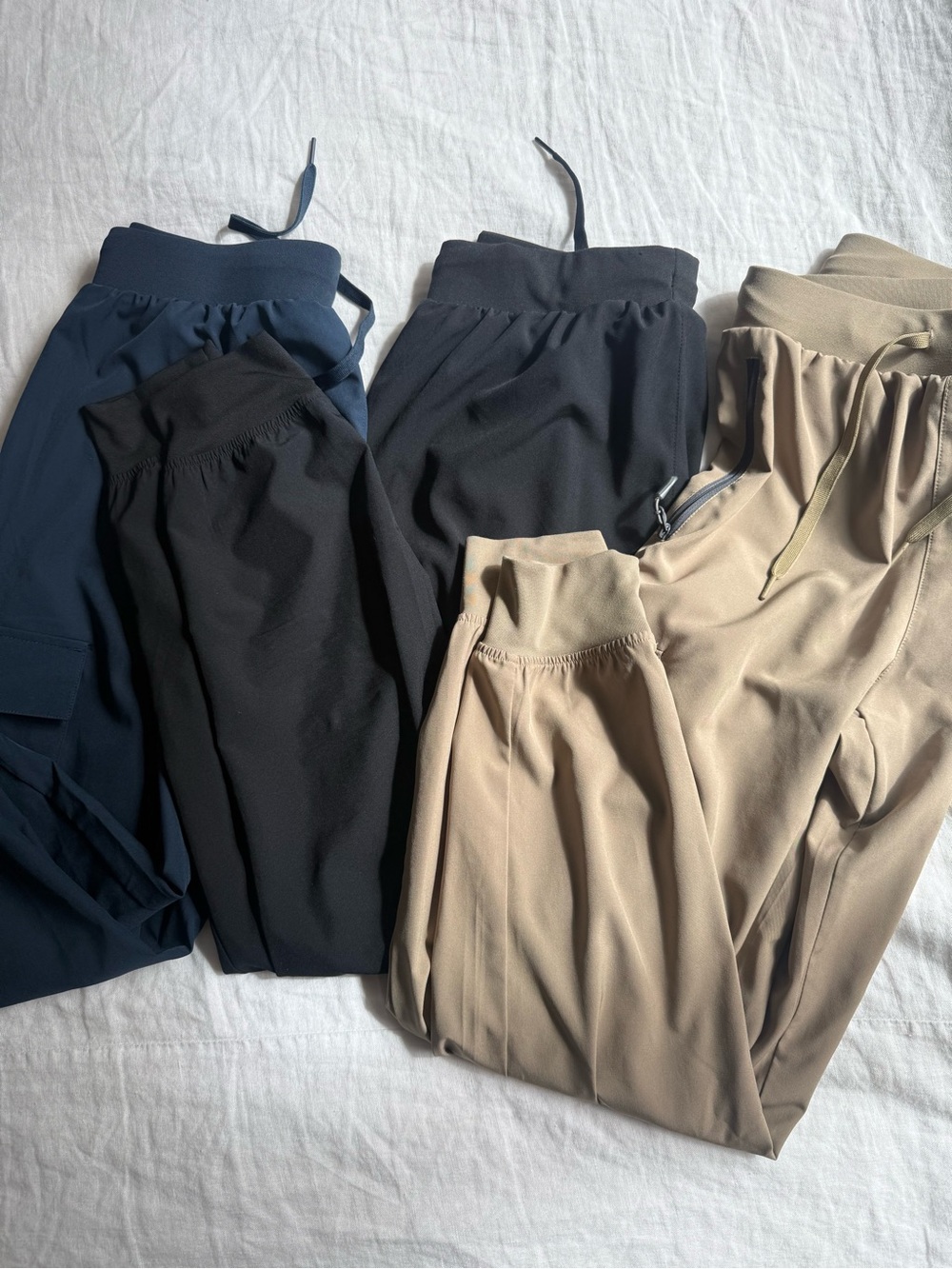 Women's Track Joggers - Black, Navy & Beige
